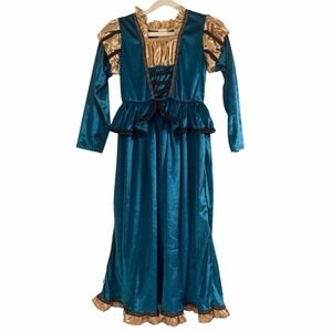 Little Adventures Merida Dress Brave Disney Pixar Green Gold Renaissance Costume